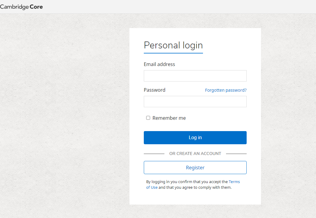 Screenshot showing Login page