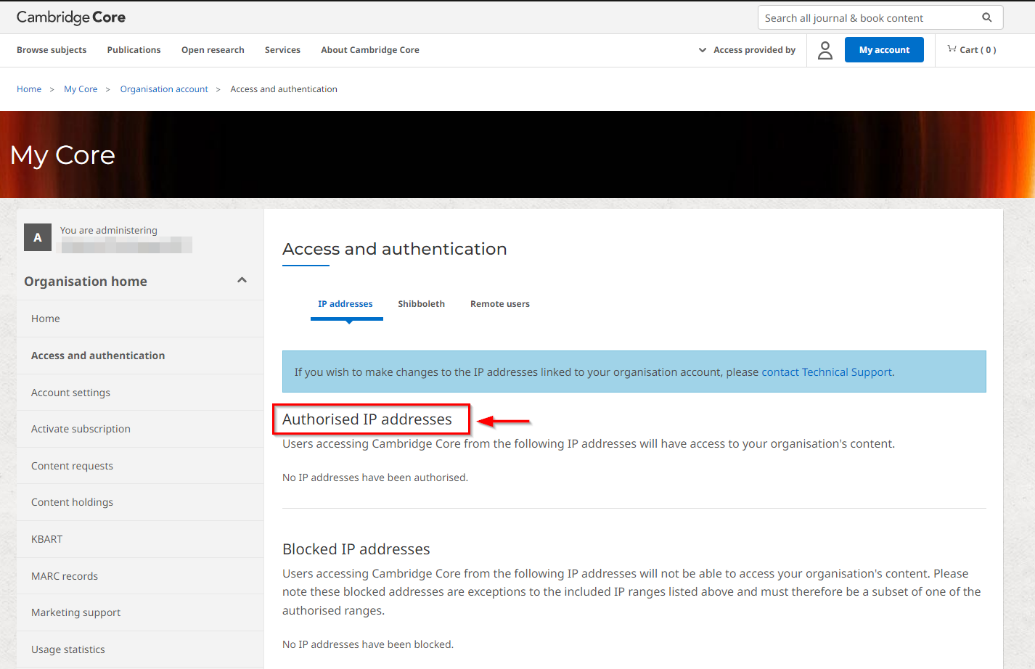 Screenshot showing IP Addresses tab
