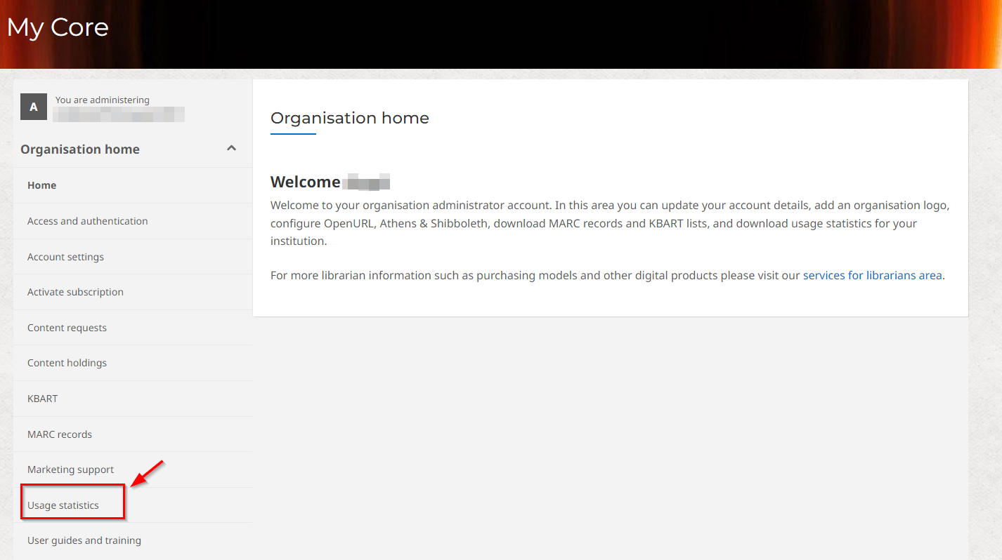 Screenshot showing Usage Statistics button